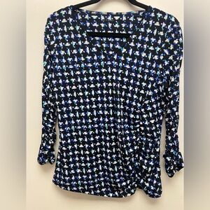 4 for $25 💙 Cleo Ruched Side Patterned Top 💙 - Large